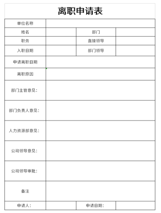 員工離職申請表下載有哪些？員工離職申請表下載模板（底部免費）(圖2)